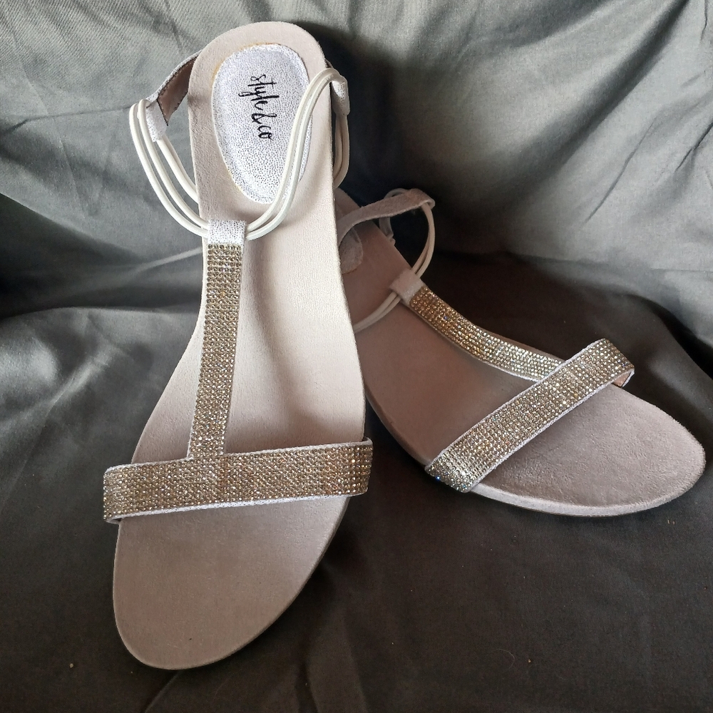 Style & Co. Silver Glitter Sandals